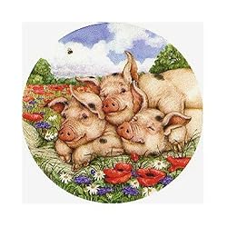 Pig Pile 300 pc Round Jigsaw Puzzle by Serendipity