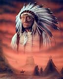 Chief with Tepee 16 x 20 Art Print Posters