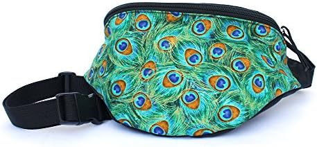 Chira Designs Peacock Feathers All-Over fabric Fanny Pack - Waist Bag