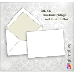 Briefumschl�ge C6 weiss, gef�ttert (50 St�ck) hochwertige Kuverts mit Innenfutter