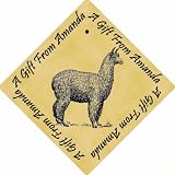 Gift Boxed Pack of 48 PERSONALISED Parchment 6cm Square Gift Tags Alpaca