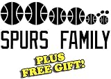 16" x 6.75" Spurs Basketball Family Vinyl Sticker Decal [Die-cut, White] + with Free Basketball Pencil