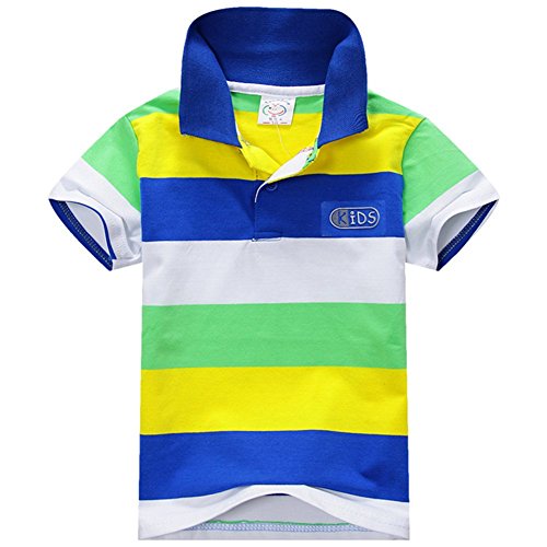 Comemall Baby Boys Summer Cotton Short Sleeve Clothes T-Shirt Striped Polo Shirt