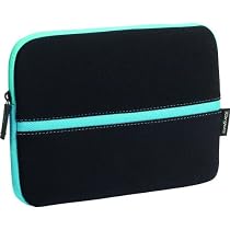 Targus Neoprene Slipskin Peel Netbook Slip Case Designed to Protect up to 10.2-Inch Netbooks TSS11104US (Black with Blue)