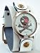 Nemesis Women's White Leather Band with Round Skull Watch Case