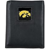 Iowa Hawkeyes Black Tri-Fold Leather Executive Wallet