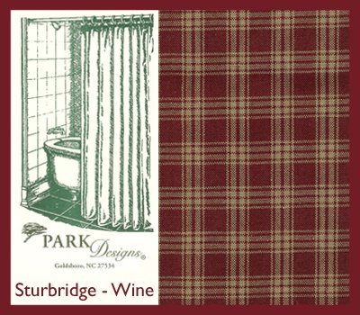 Park Designs Sturbridge Wine Shower Curtain