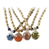 Glass Mushroom Swirl Pendant On Hemp Necklace