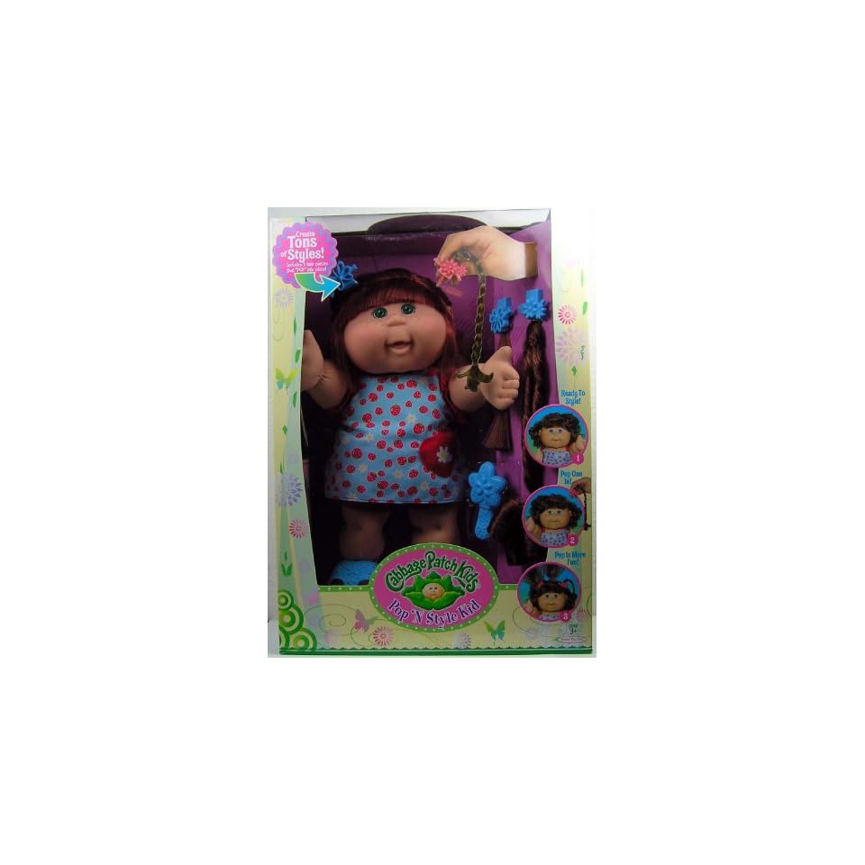 Pop N Style Cabbage Patch Kids Doll Red Hair Green Eyes In