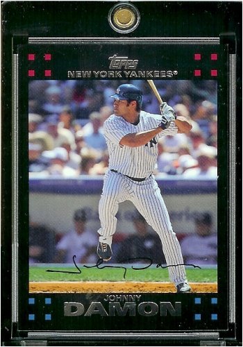 2007 Topps #196 Johnny Damon New York Yankees Baseball Card - Mint Condition - Shipped in Protective Display Case!