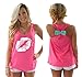Yipost Women's Pattern Flowy Back Bowknot Racerback Tank Tops