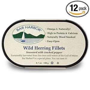 Bar Harbor All Natural Wild Herring with Cracked Pepper, 6.7-Ounce Cans (Pack of 12)