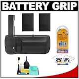 Bower Vertical Battery Grip for the Nikon D40, D40x, D60, D3000 and D5000 Digital SLR Cameras with (2x) EN-EL9 Batteries + LCD Protectors + Cleaning Kit