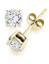 1.25 Carat Solitaire Diamond Stud Earrings Round Brilliant Shape 4 Prong Push Back (J-K Color, VS2-SI1 Clarity)