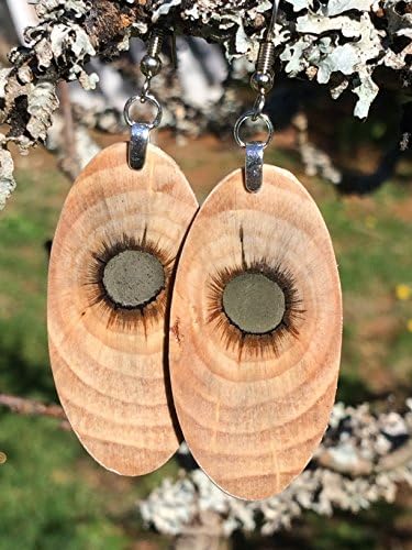 Wood Earrings Natural Hole Monkey Tree Branch Slice