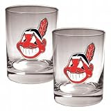 MLB Cleveland Indians Two Piece Rocks Glass Set - Primary Logo