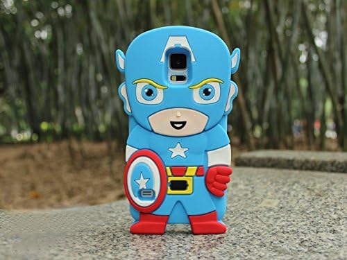 Cute 3d Cartoon Hero Captain America Soft Silicone Back Case Cover Skin for Iphone 4 4s 5 5s 6 6plus Samsung Galaxy S3 I9300 S4 I9500 S5 I9600 Note III N9000 (Samsung Galaxy S5 I9600)