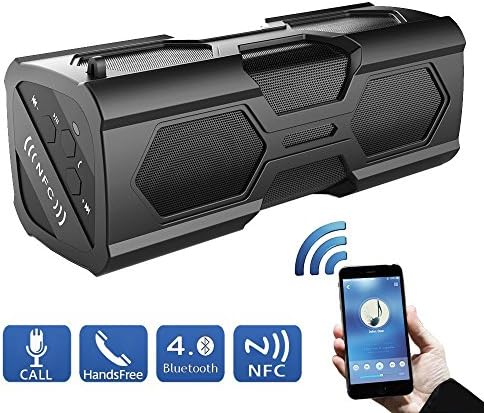 Jgglobe Wireless Portable Bluetooth Speakers Boombox NFC Power Bank for Sports Climbing Camping Hiking Running Rechargeable Battery for most Phones