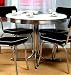 Retro Dining Table - Tubular Chrome with White Top (White / Chrome) (30H x 38W x 38D)