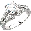 14K White Gold Diamond Engagement Ring Semimount - 0.50 Ct. - DOES NOT INCLUDE CENTER STONE