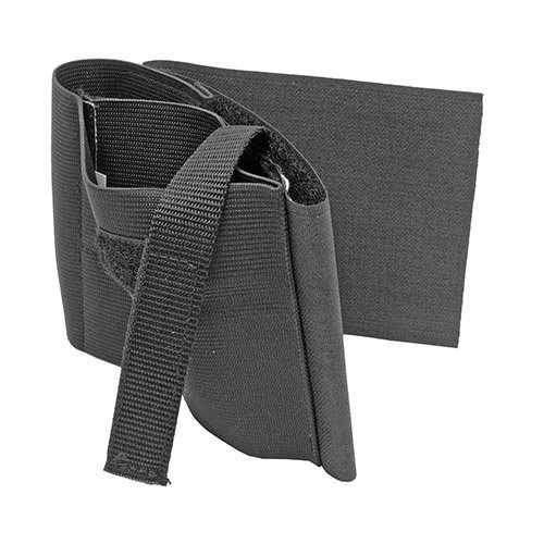 Ultimate Arms Gear Stealth Black Ambidextrous Elastic Wrap Concealed Carry Ankle Lower Leg Open Top with Velcro Secure Strap Holster for Small Frame Universal Pistols Revolvers Handguns Guns