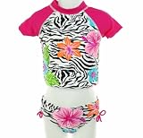 Flapdoodles Girls Swim Suit - Zebra Print 4T