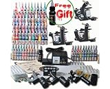 Professional 3 Tattoo Gun Tattoo Kit with Tattoo Power Supply/54 Colors Tattoo Ink/Tattoo Needles/3 Tattoo Machine/other Tattoo Supplies MGT27