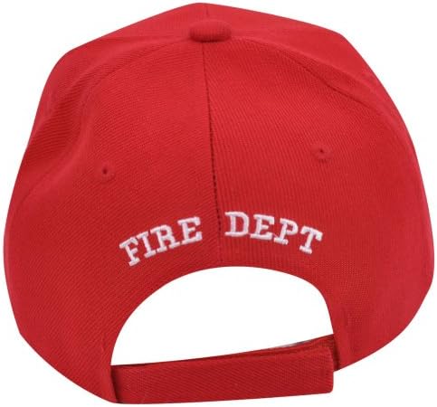 Fire Rescue Fighter Department First In Last Out Polyester Red Velcro Hat Cap