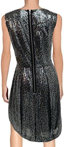 Ali Ro Sequin Leopard Pattern Evening Cocktail Dress, Silver Metallic Multi (4)