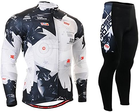 Outdoor Cycling MTB Compression Tights Trend Jersey f_d030 White M
