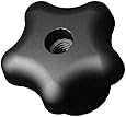 Innovative Components AN4C-5S3L-21 1.75" Star Knob thru hole&nbsp; 1/4-20 steel zinc lock nut black pp (Pack of 10)