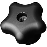 Innovative Components AN4C-5S3L-21 1.75" Star Knob thru hole&nbsp; 1/4-20 steel zinc lock nut black pp (Pack of 10)