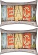 Beach Enter Here Indoor/Outdoor Weather Resistant Fabric Pillows (Set of two 18 x 13 inch)