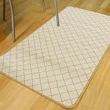 Trellis Beige Anti Slip Utility Kitchen Rug Mat 0.66m X 1.33m (2'3 X 4'5 Approx)