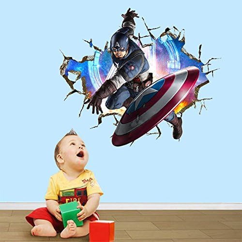 Avenger Captain America Wall Decals Stickers Home Decor Boys Children Badroom