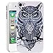 Niceroker Black and White Cute Owl Hard Back Case Cover for Iphone 4 4g 4s