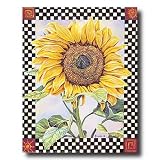 Checkerboard Sunflower Country Folk Kitchen Home Decor Wall Picture Art Print