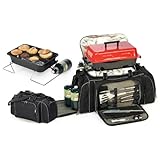 Ultimate Portable Outdoor Tailgating Event Picnic Grill Set - Black