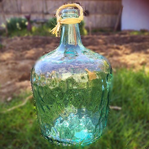 Large Recycled Glass Jug Bottle Made in Spain 15" H