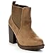 BELLAMARIE ELVY-39 Women's Heeled Lug Sole Elastic Dress Ankle Booties