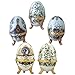 Small Porcelain Egg Hand Painted Trinket Box (Set of 5)