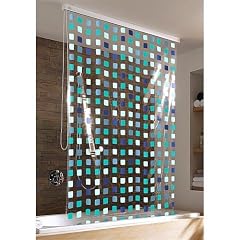KLEINE WOLKE Duschrollo �Mosaik blue�