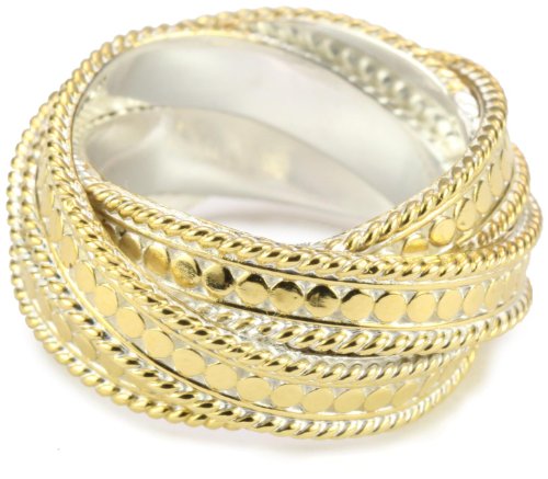 Anna Beck Designs Timor Twisted 18k Gold Plated Ring, Size 7