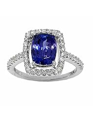 14K White Gold Tanzanite and Diamond Ring -- LIFETIME WARRANTY