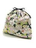 TESAGE Yukiko Sato New York D2 KIKU Gardens, Drawstring Purse Insert Organizer, Reusable Lunch Bag (Japanese Floral)