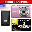 Nikon Coolpix S570 12MP Digital Camera with 5x Wide Angle Optical Vibration R...