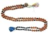 Oval Pendant Rudraksha Lapis Lazuli Mala Spiritual Yoga Meditation Energy Beads