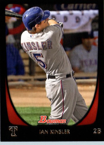 2011 Bowman Baseball Card # 40 Ian Kinsler - Texas Rangers - MLB Trading Card in a Protective Display Case