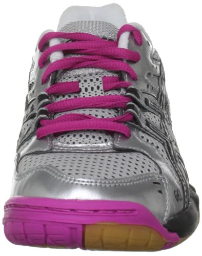 Asics Gel Rocket 6 Womens Silver/Black/Pink Court Trainer B257N 9399 7.5 UK