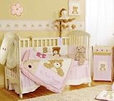 Baby Crib Bedding Set Girl Cuddly Bear Pink Crib Bedding Collection 4 Pc Cr ....